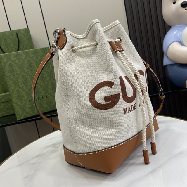 gucci專櫃2024早春系列水桶包 古馳飾Gucci印花小號肩背包 jcp2118